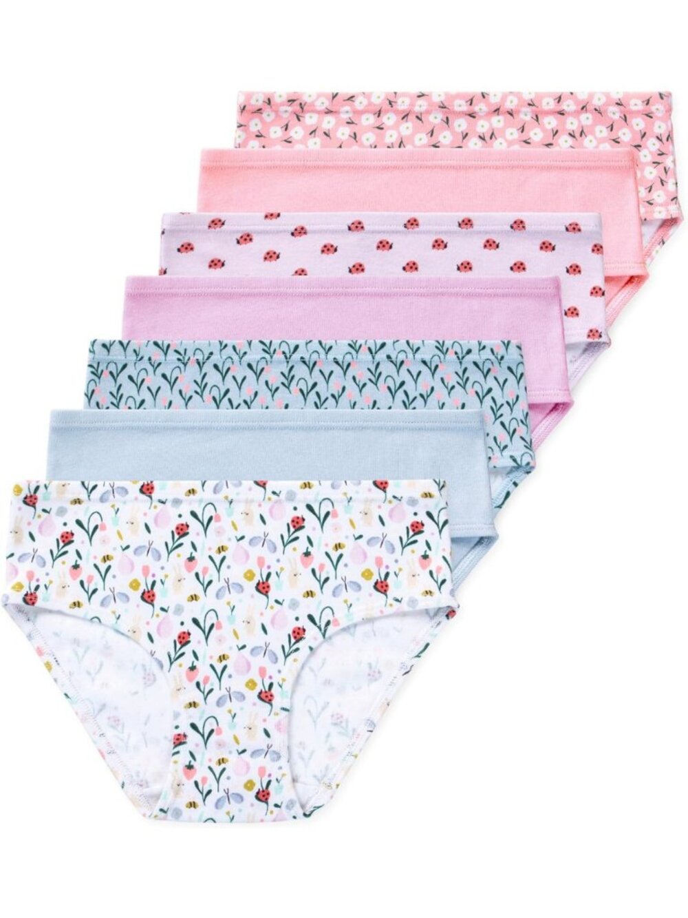 Organic Cotton Girls Briefs - 7 Pack, Soft & Comfortable Underwear for Kids
